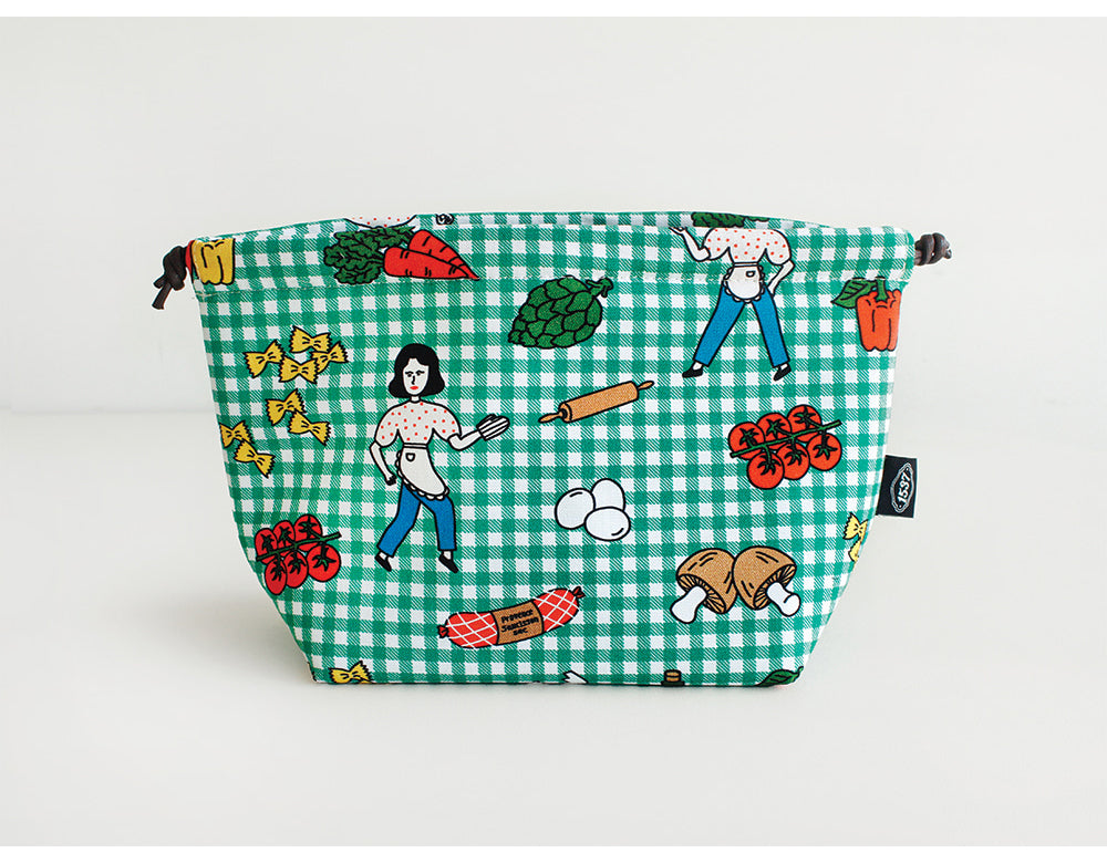 1537 Made in Korea Oxford Cotton Insulated Lunch Pouch – 3 Styles