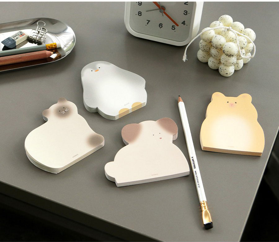 Animal Friends Mini Non-Adhesive Memo Pad – Hamster, Penguin, Dog & Cat