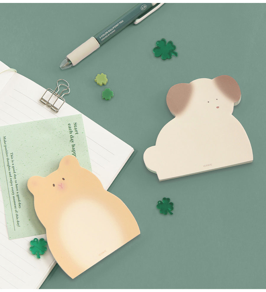 Animal Friends Mini Non-Adhesive Memo Pad – Hamster, Penguin, Dog & Cat