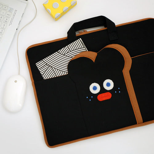 15 Laptop Macbook Case Pouch Bags with Pocket, Handle - Toast Brunch Brother Brand/ Student/office bag