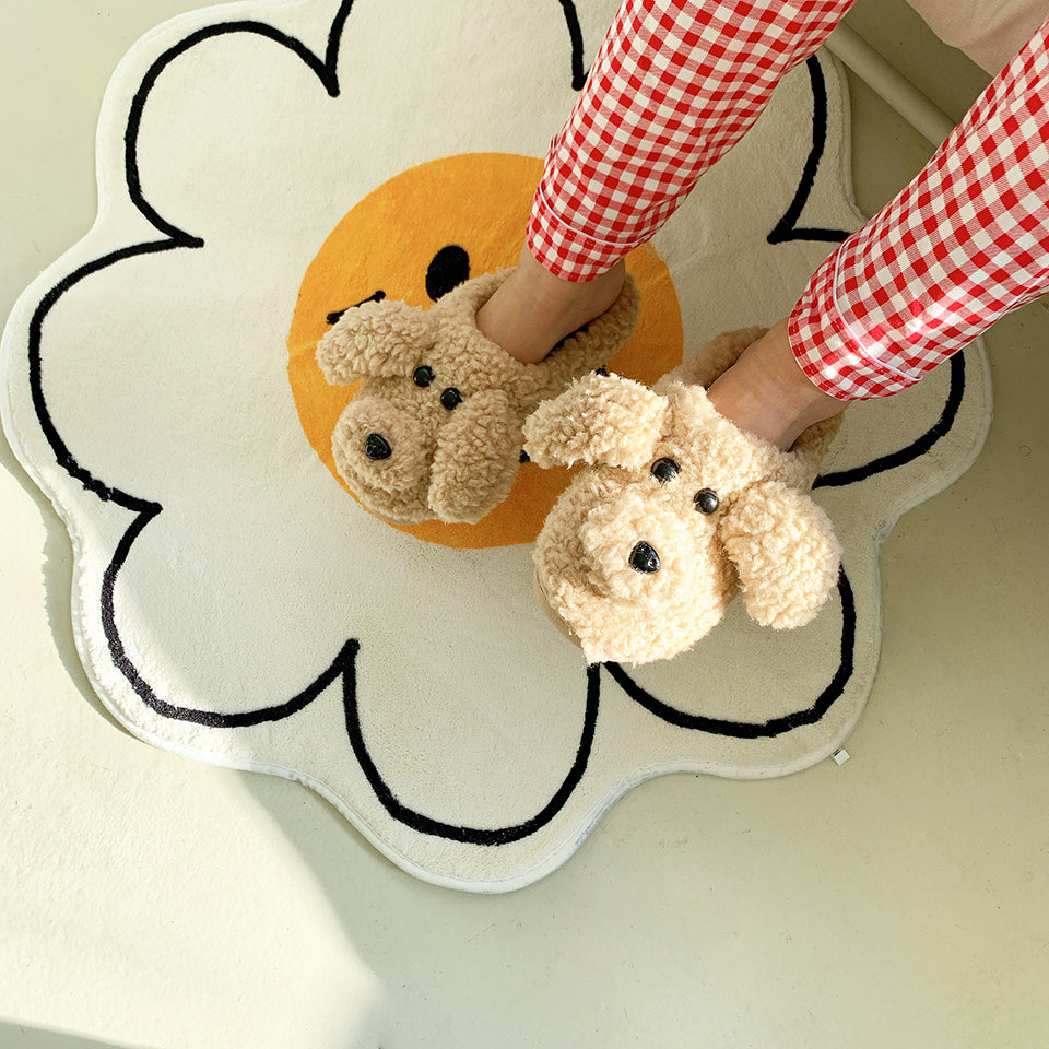 Fluffy Adorable Poodle Slippers - Golden Doodle Home Slippers