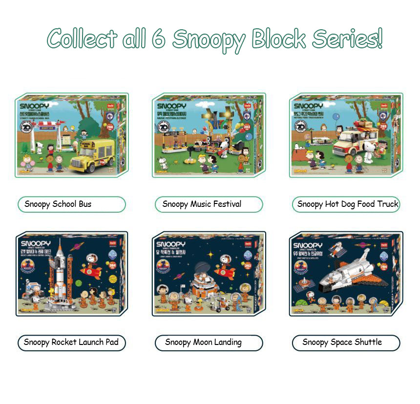 Snoopy Street Fair – Hot Dog Food Truck & Park Bench Block set(289 pcs)