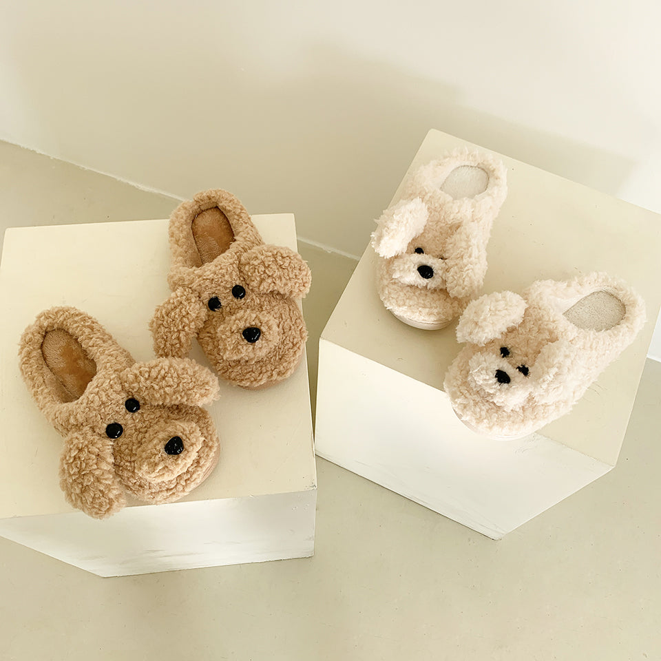 Fluffy Adorable Poodle Slippers - Golden Doodle Home Slippers