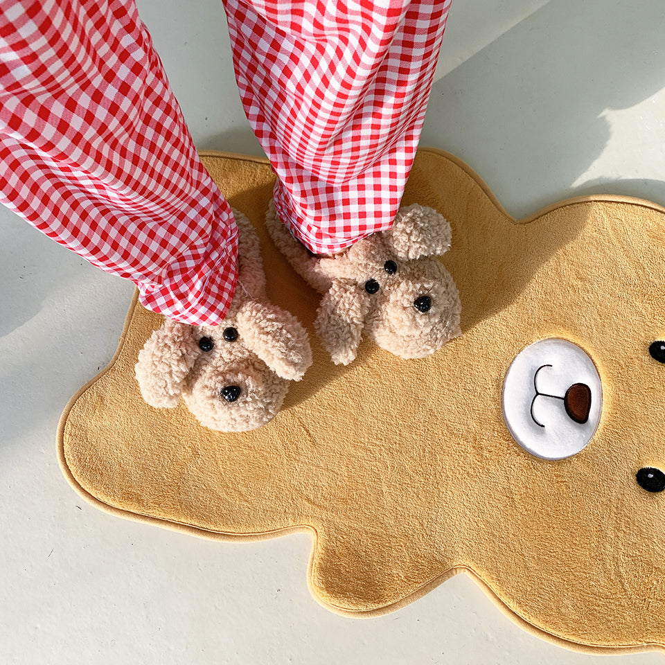 Fluffy Adorable Poodle Slippers - Golden Doodle Home Slippers