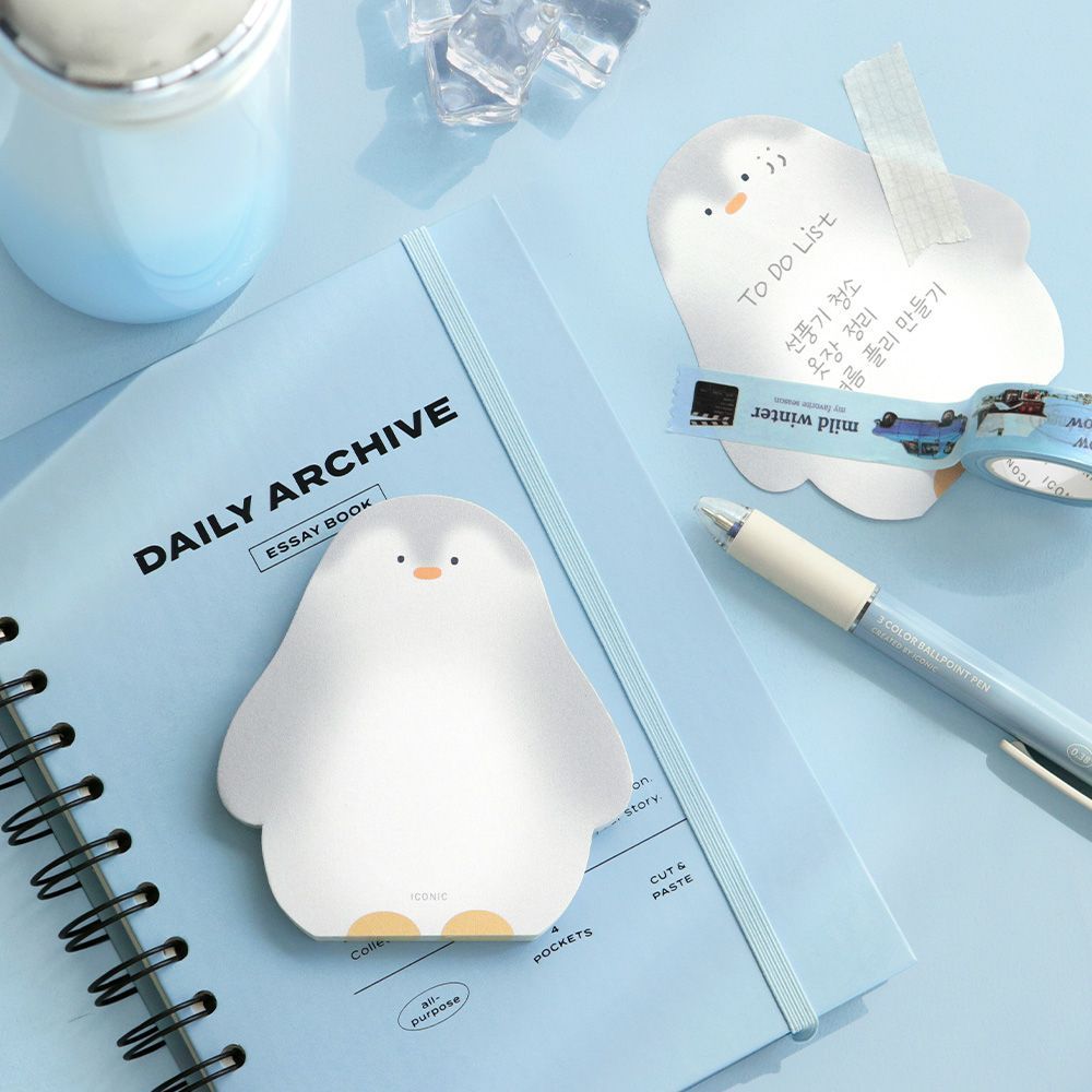 Animal Friends Mini Non-Adhesive Memo Pad – Hamster, Penguin, Dog & Cat
