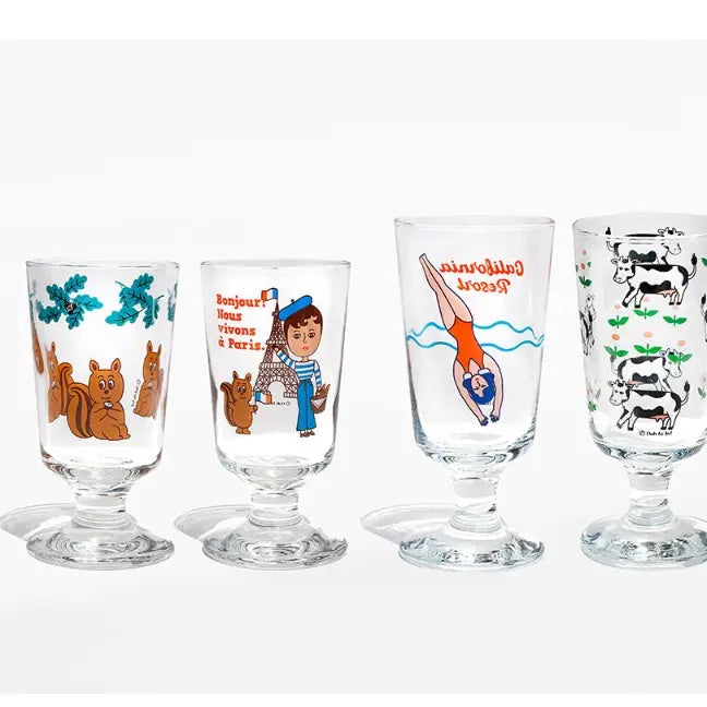 1537 Vintage Glass Cup- S 2Pcs Gift SET Drinkware