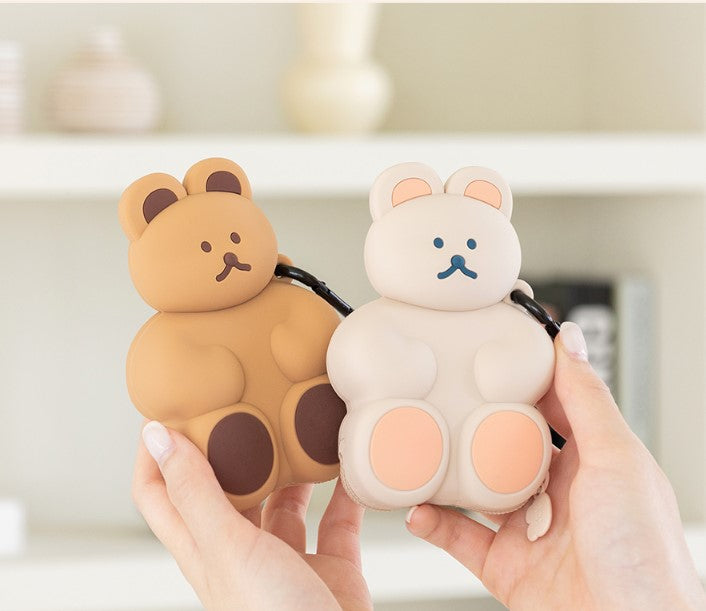 Brunch Brothers 3D Bear Silicone Pouches/ Coin Purse/ Bag Charm wallet/ Key Ring