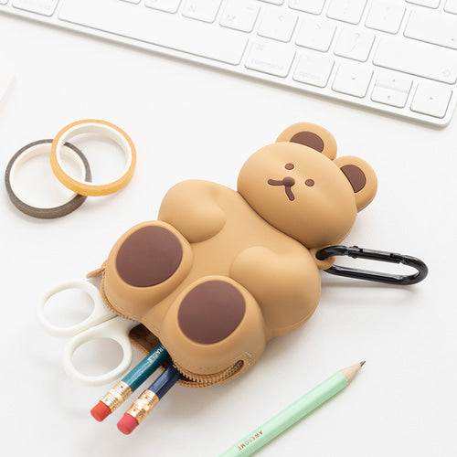 Brunch Brothers 3D Bear Silicone Pouches/ Coin Purse/ Bag Charm wallet/ Key Ring