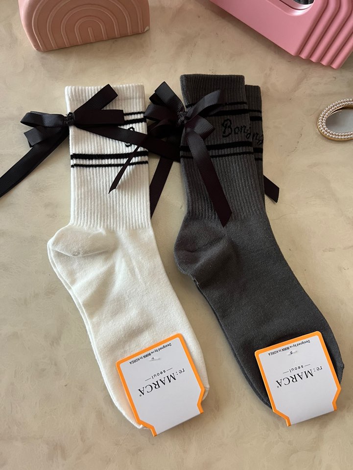 Balletcore Back Ribbon Ankle Socks- Lovely Unique tennis Socks