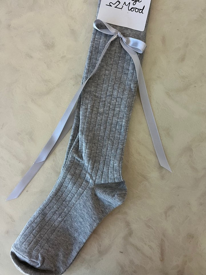 Balletcore ribbon long length knee Socks-Cotton, high Quality