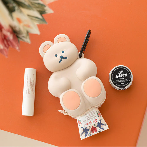 Brunch Brothers 3D Bear Silicone Pouches/ Coin Purse/ Bag Charm wallet/ Key Ring