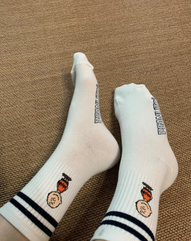 Snoopy & Charlie Brown daily Crew Ankle Sock