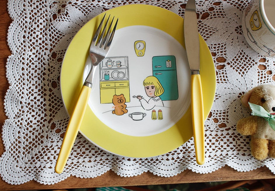 1537 Cafe Plates + Mug cup Set For Two Set