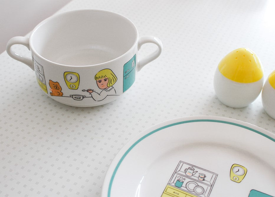 1537 Cafe Plates + Mug cup Set For Two Set