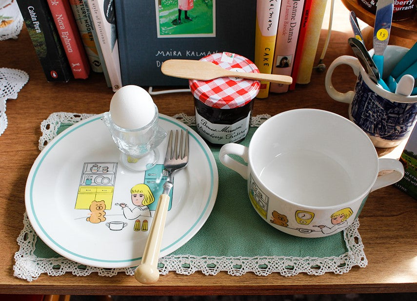 1537 Cafe Plates + Mug cup Set For Two Set