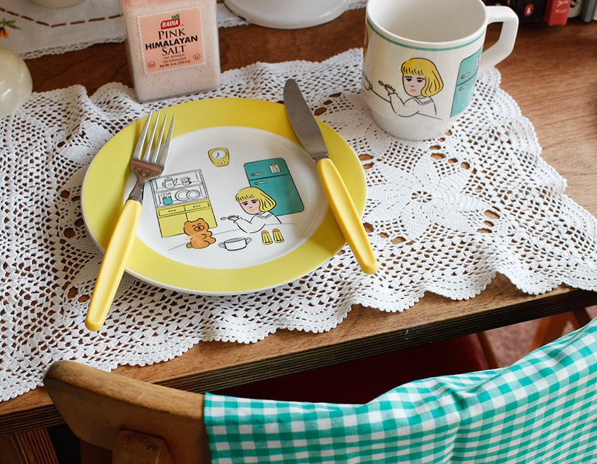 1537 Cafe Plates + Mug cup Set For Two Set