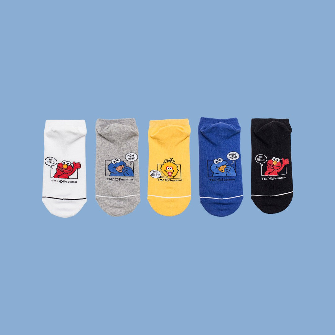 Sesame Street Ankle Socks 5 color mix set - Luckyplanetusa