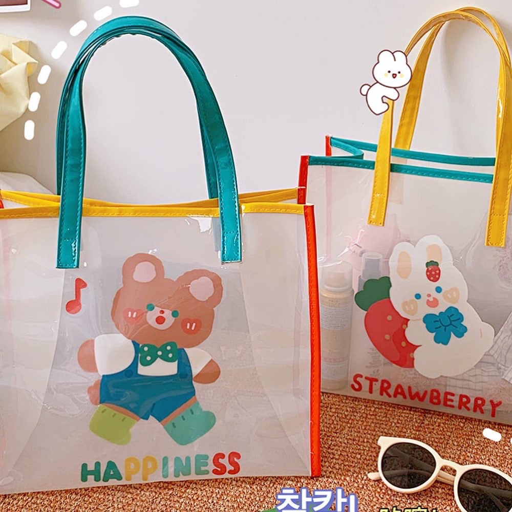 Transparent jelly bear/ bunny shoulder Bag / daily bag / Clear Jelly bag