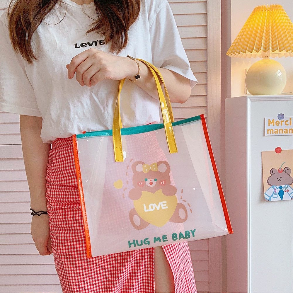 Transparent jelly bear/ bunny shoulder Bag / daily bag / Clear Jelly bag