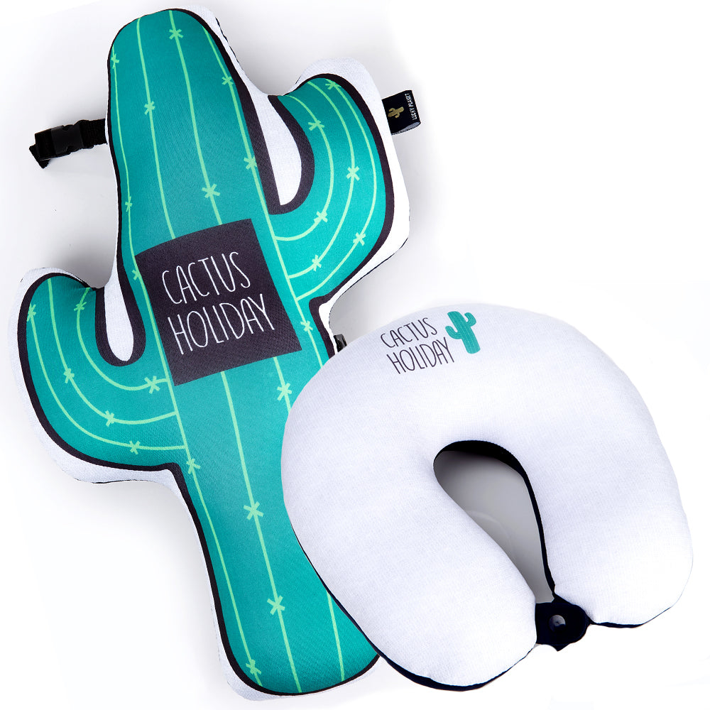 LUCKY PLANET 2 in 1 Travel Neck Pillow Cushion -Cactus Transform to Neck Cushion/Luggage Holding - Luckyplanetusa