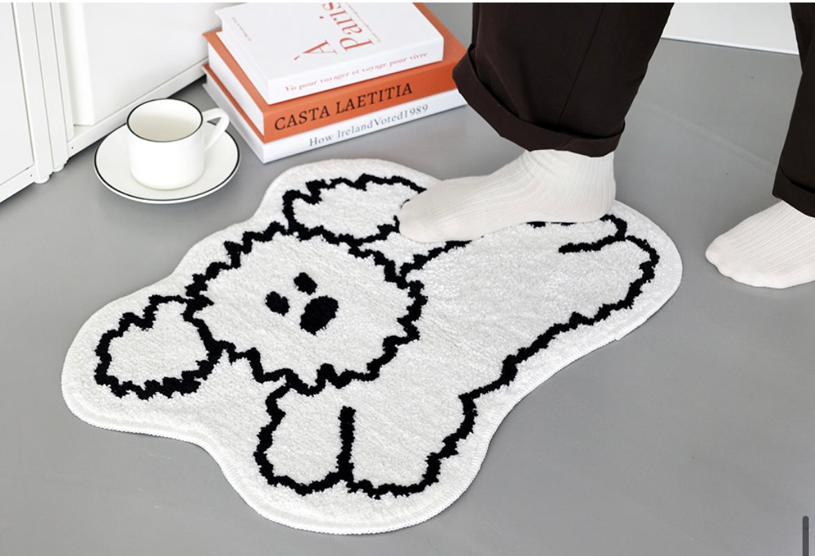 My little puppy shaped bath rug