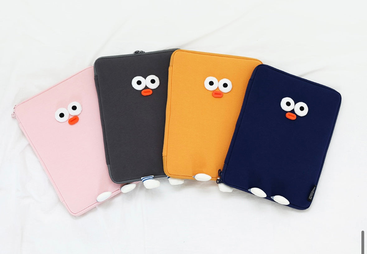 Fuzzy googly eyes pompom 11” iPad pouch