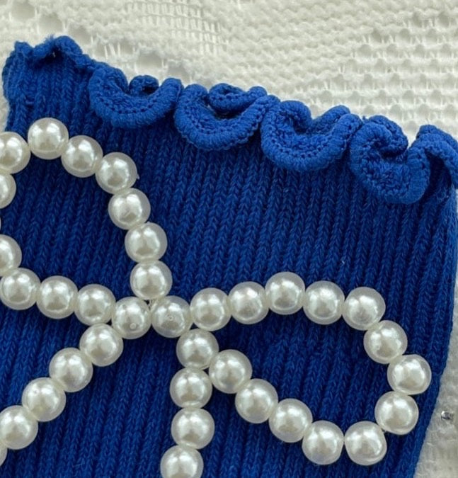 Pearl Ribbon Socks