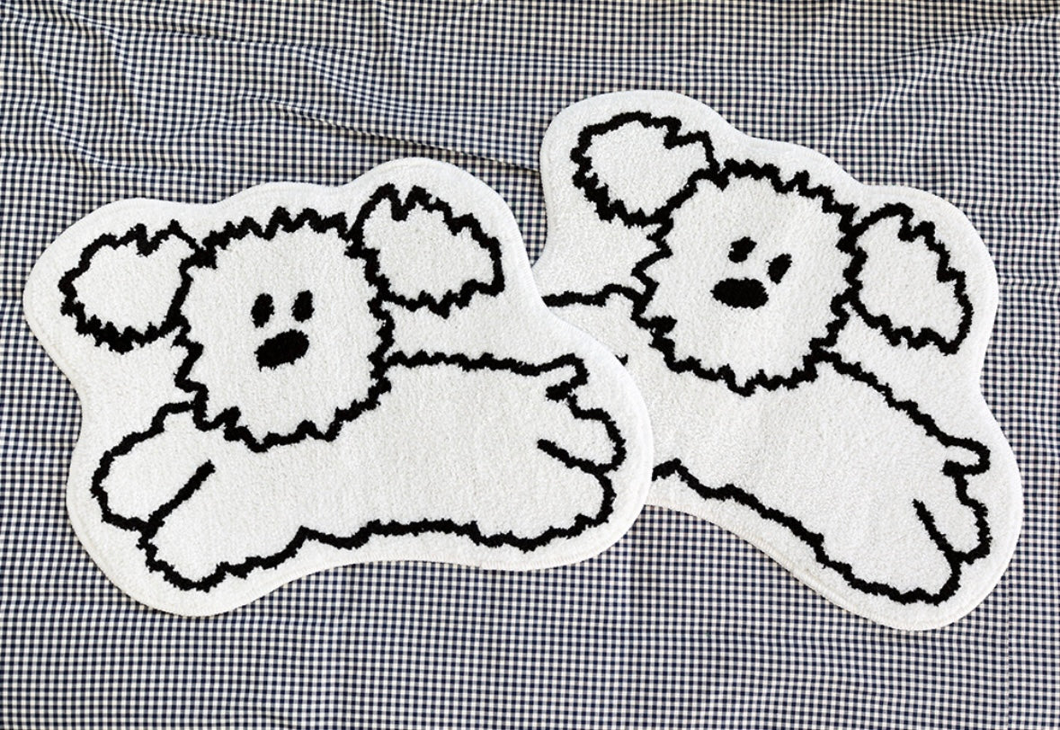 My little puppy shaped bath rug