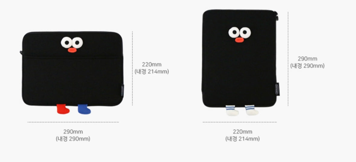 Fuzzy googly eyes pompom 11” iPad pouch