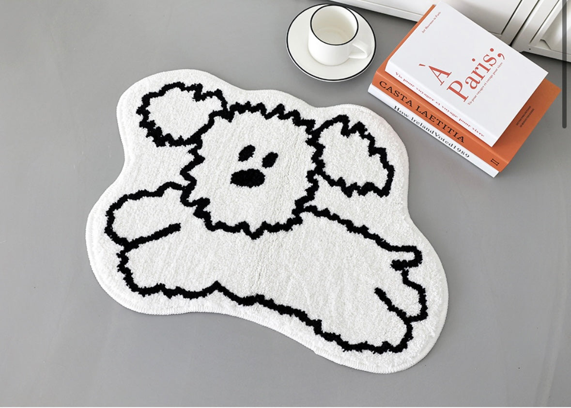 My little puppy shaped bath rug