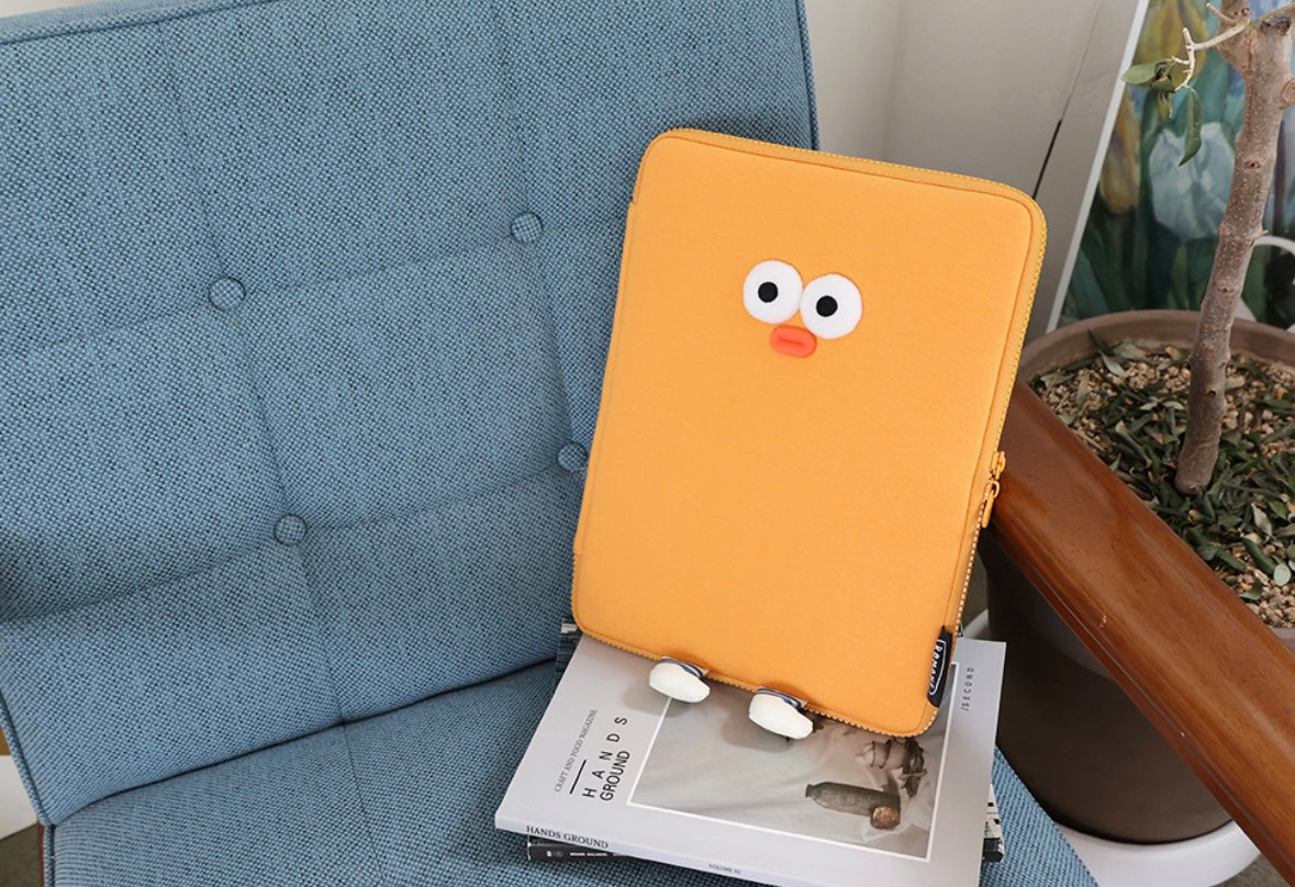 Fuzzy googly eyes pompom 11” iPad pouch