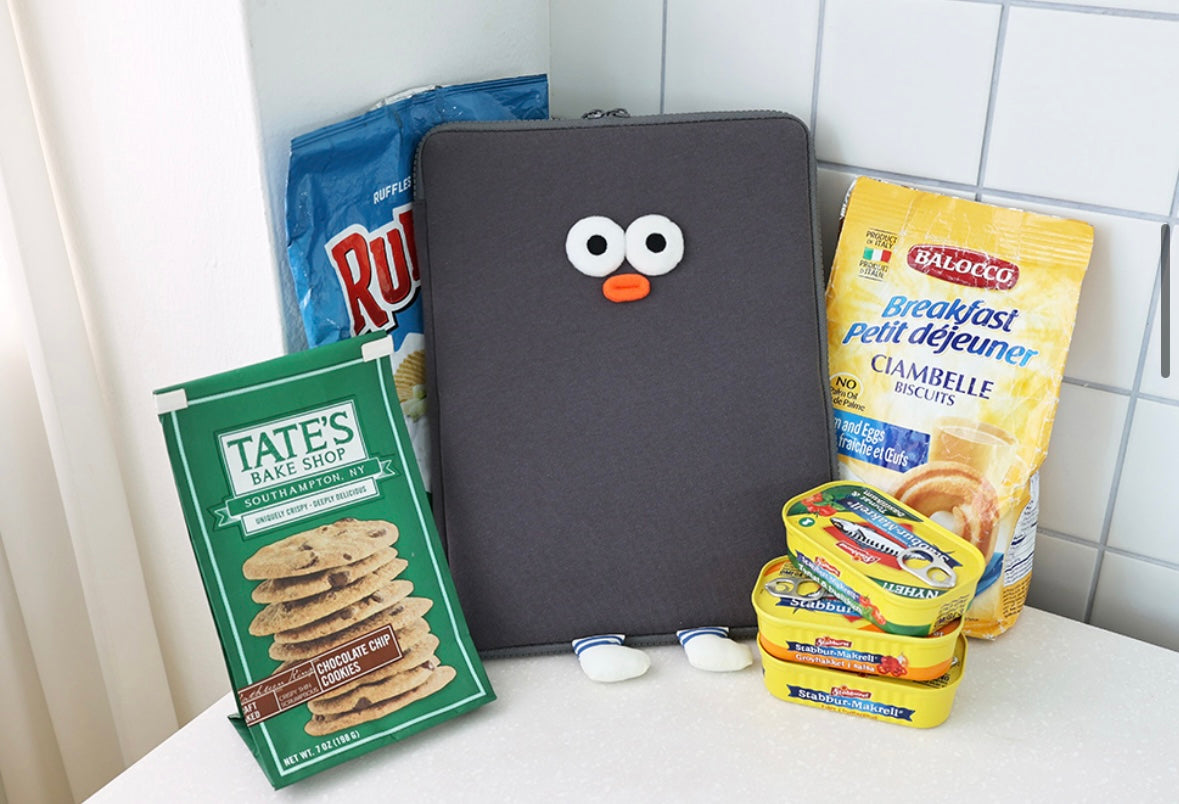 Fuzzy googly eyes pompom 11” iPad pouch
