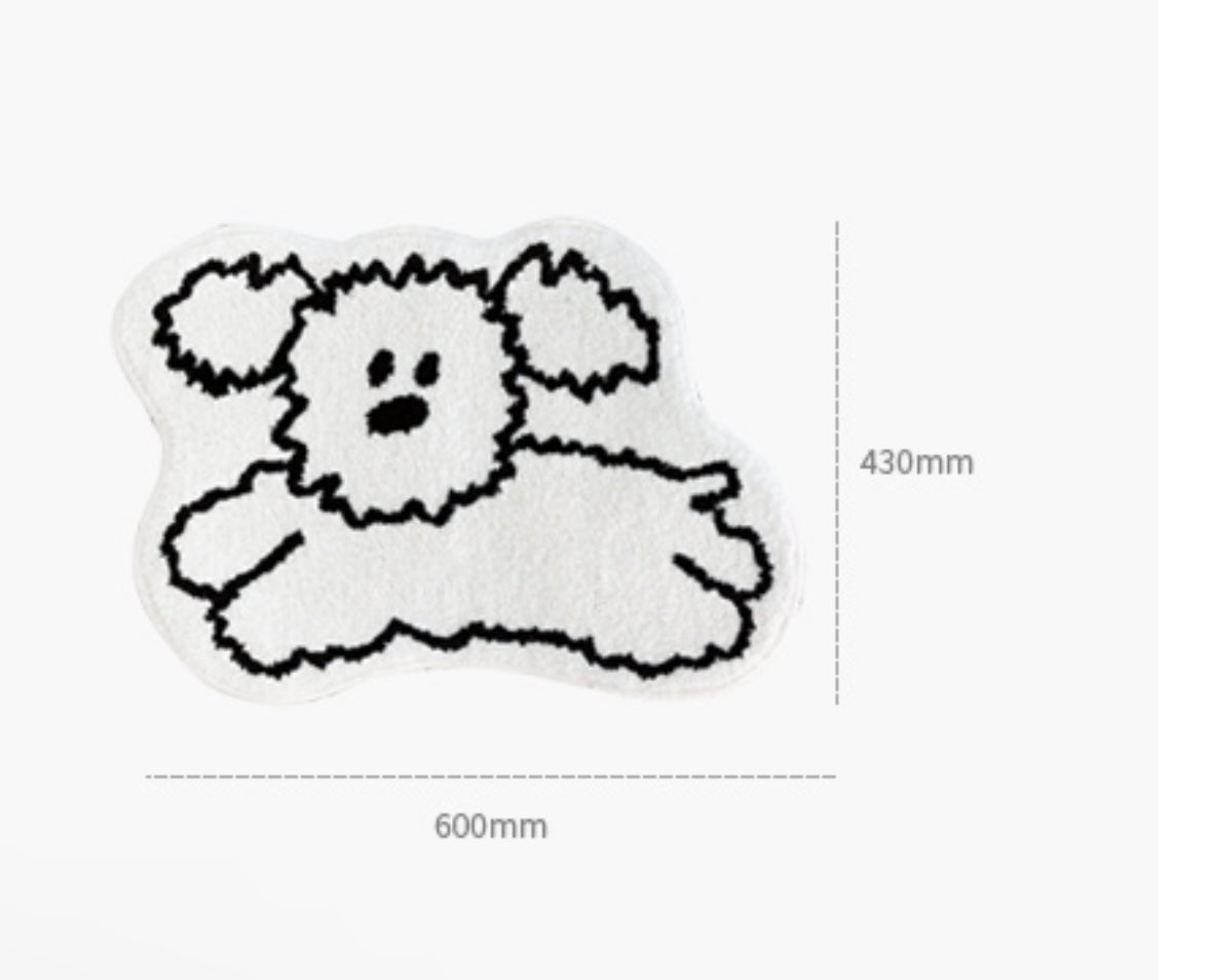 My little puppy shaped bath rug