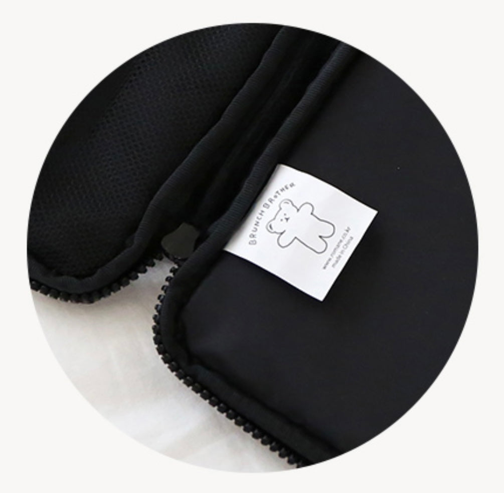 Fuzzy googly eyes pompom 11” iPad pouch
