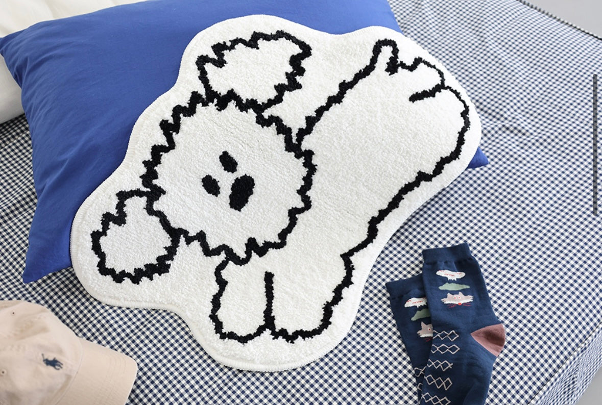 My little puppy shaped bath rug