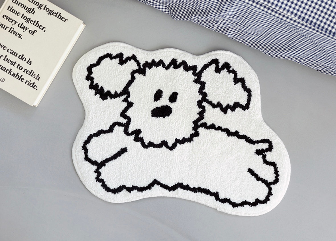 My little puppy shaped bath rug