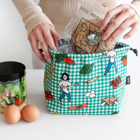 1537 Made in Korea Oxford Cotton Insulated Lunch Pouch – 3 Styles