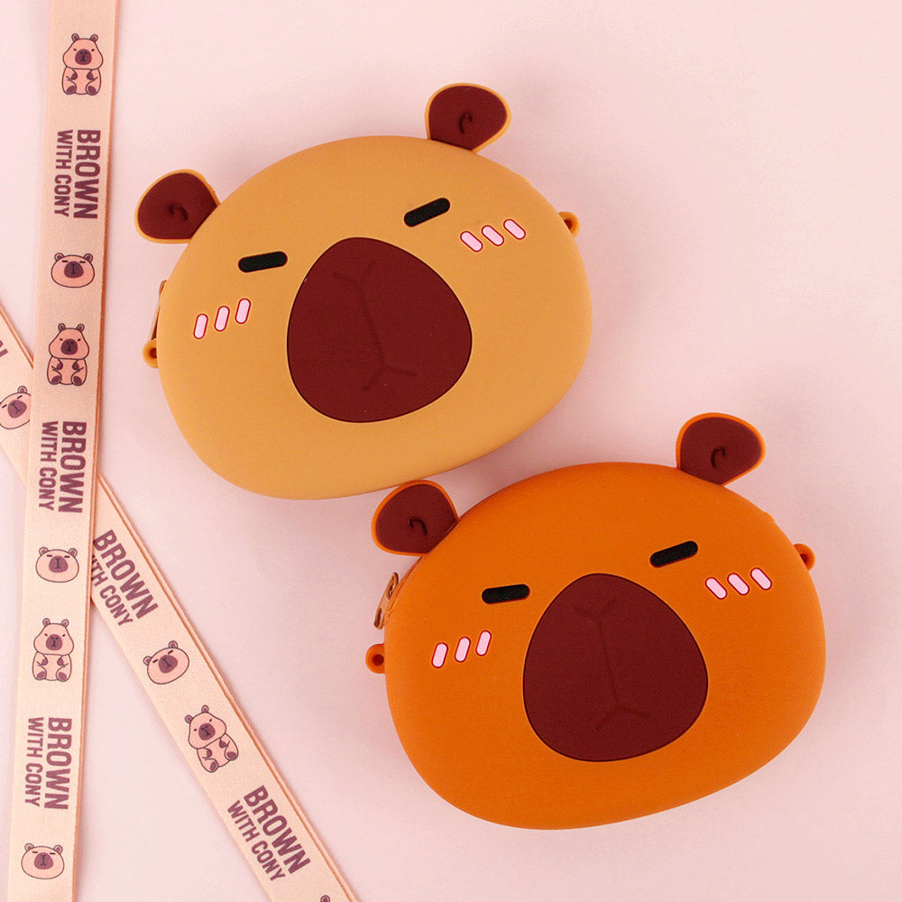 Capybara Silicone Crossbody Pouch
