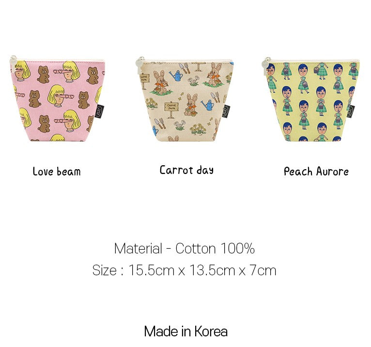 Canvas Adorable Pattern Stand Pouch/ Makeup Pouches Purse