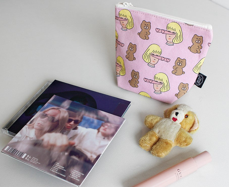 Canvas Adorable Pattern Stand Pouch/ Makeup Pouches Purse