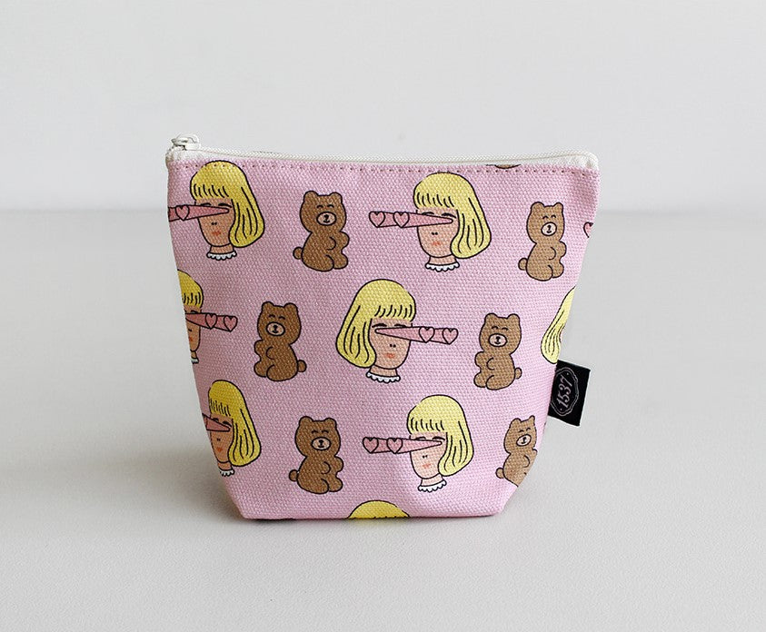 Canvas Adorable Pattern Stand Pouch/ Makeup Pouches Purse