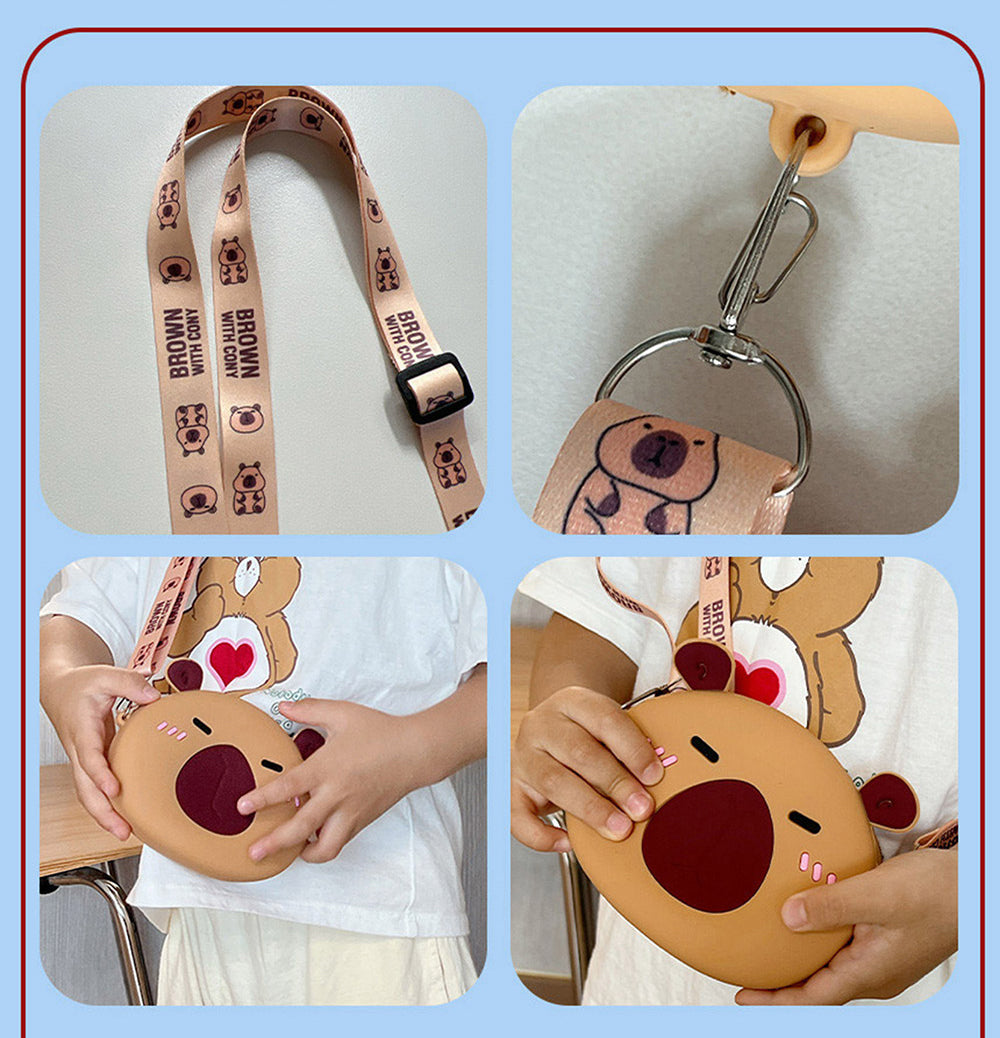 Capybara Silicone Crossbody Pouch