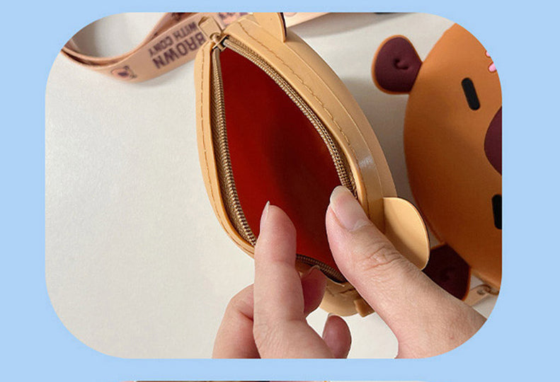 Capybara Silicone Crossbody Pouch