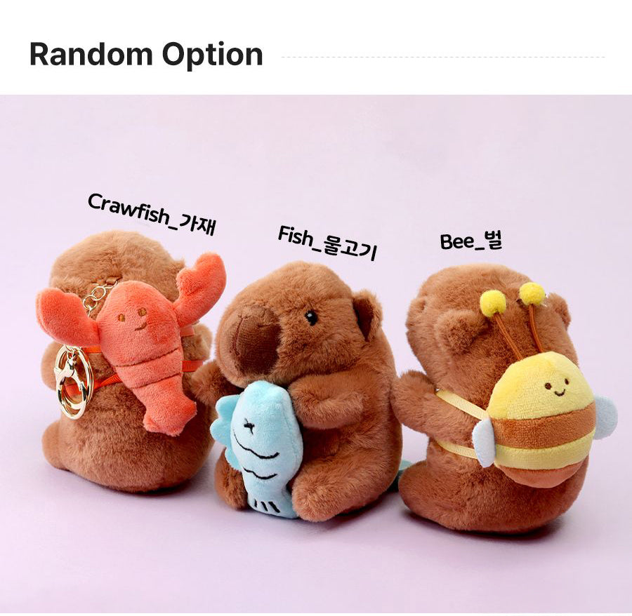 Animal Friends Capybara Plush Keyring Random