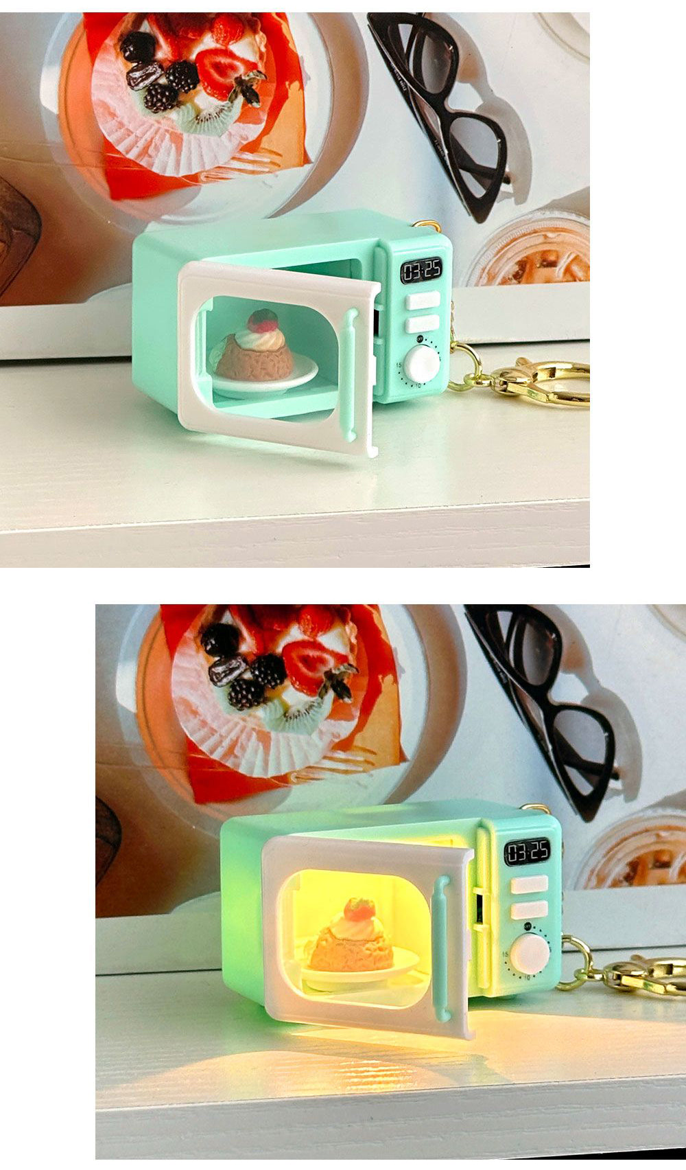 Mini Microwave Keychain Light & Sound Toy