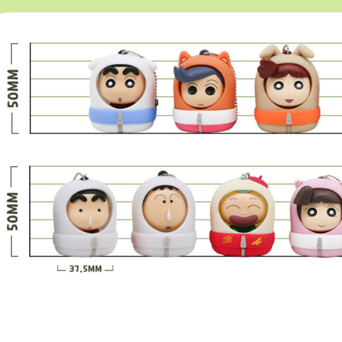 Crayon Shin-chan Sleeping Capsule Keyring Figures (Random)