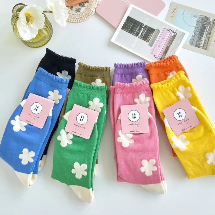 Daisy Mid Calf Cotton Anckle Socks