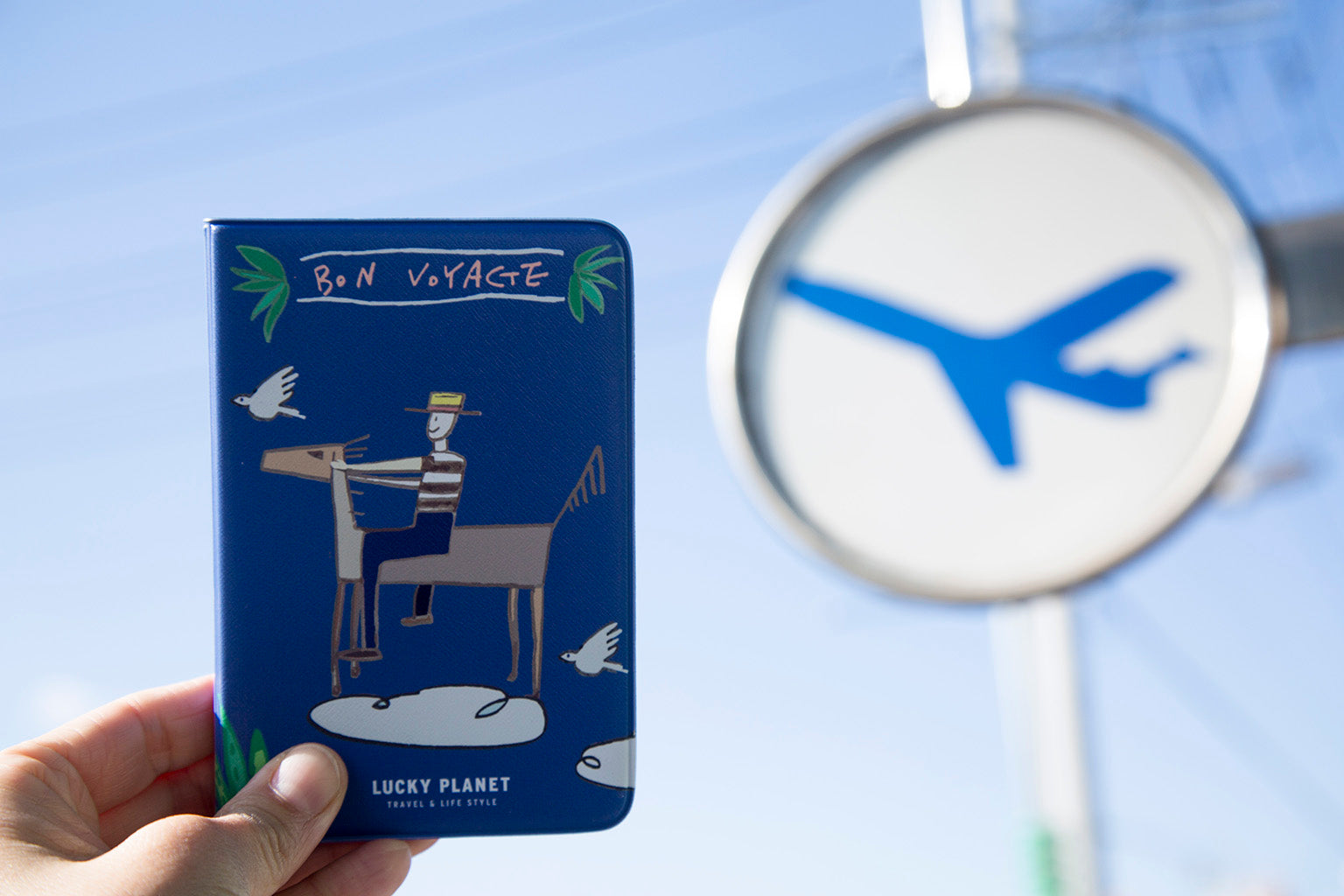 [Lucky Planet] Peter on The Cloud Passport Holder Cover Case -Blue - Luckyplanetusa