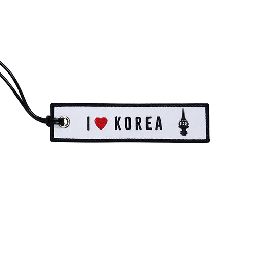 [Lucky Planet] Embroidered  Luggage Name Tags - I Love Korea - Luckyplanetusa