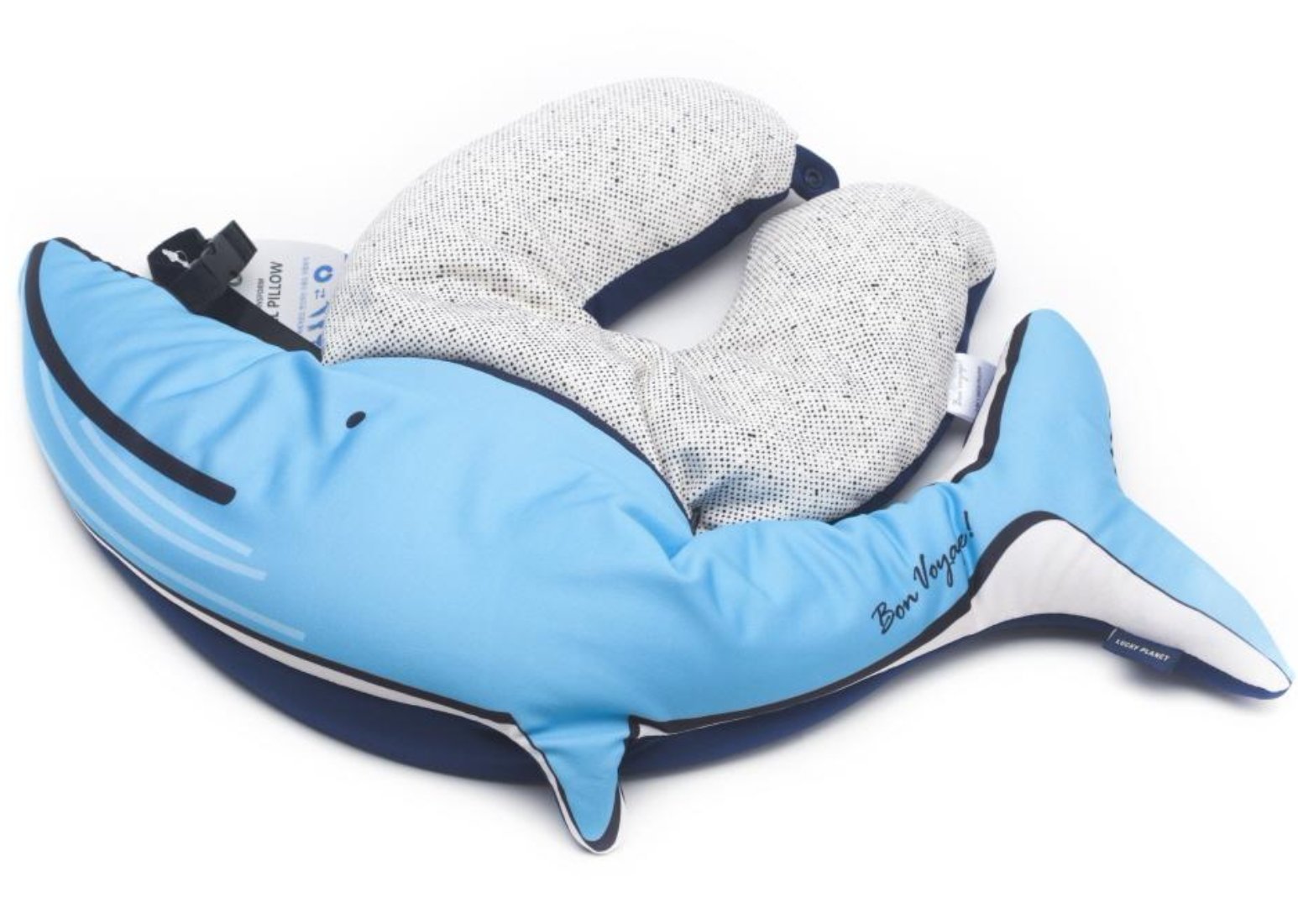 [Lucky Planet] Bon Voyage 2 in1 Travel Head Rest Neck Pillow _Whale - Luckyplanetusa